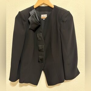 Armani Collezioni Black Women's Blazer with Satin Accents